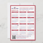 America 250 Patriotic Red 2026 Calendar Card (正面)