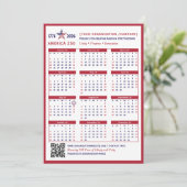 America 250 Patriotic Red 2026 Calendar Card (スタンド正面)