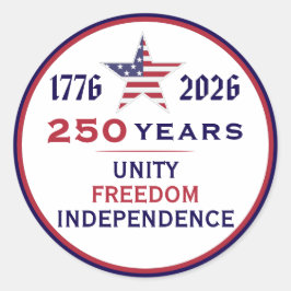 America 250 Patriotic Unity Freedom Independence ラウンドシール