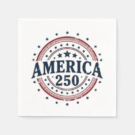 America 250 Patriotic Vintage Badge スタンダードカクテルナプキン