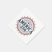 America 250 Patriotic Vintage Badge スタンダードカクテルナプキン (角)