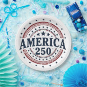 America 250 Patriotic Vintage Badge ペーパープレート (パーティー)