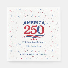 AMERICA 250 - Personalized Reunion Red White Blue スタンダードランチョンナプキン
