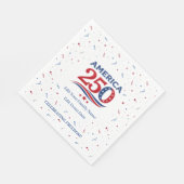 AMERICA 250 - Personalized Reunion Red White Blue スタンダードランチョンナプキン (角)