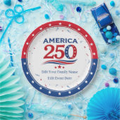 AMERICA 250 - Personalized Reunion Red White Blue ペーパープレート (パーティー)
