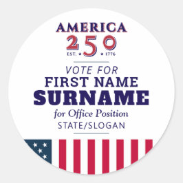 America 250 Political Election Campaign Candidate ラウンドシール
