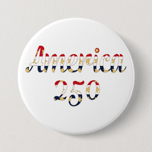 America 250  red white blue gold  缶バッジ (正面)