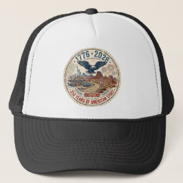 America 250 Road Trip 1776–2026 Vintage Trucker Ha キャップ