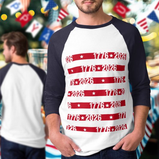 America 250 Semiquincentennial 1776 2026 Stripes Tシャツ