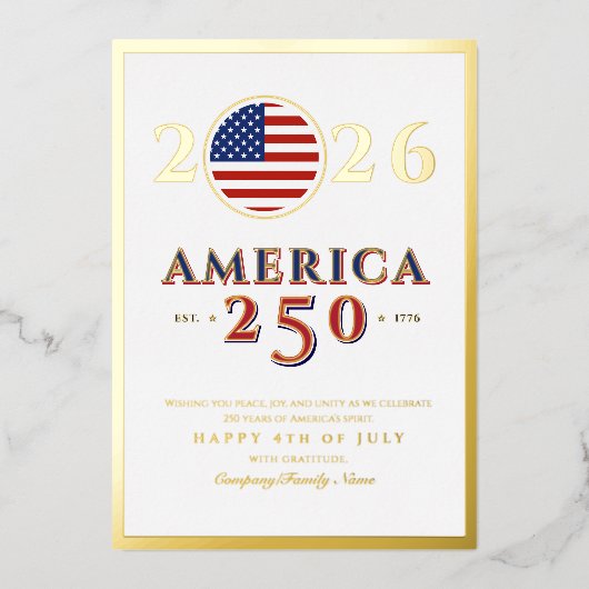 America 250 Semiquincentennial 2026 4th of July 箔シーズンカード (正面)