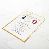 America 250 Semiquincentennial Patriotic Blue 箔シーズンカード (回転した状態)