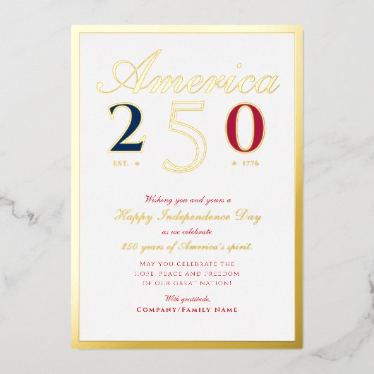 America 250 Semiquincentennial Patriotic Red 箔シーズンカード (正面)