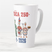 America 250 Silly Geese Funny Patriotic Coffee Mug カフェラテマグ (右アングル)