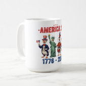 America 250 Silly Geese Funny Patriotic Coffee Mug コーヒーマグカップ (正面左)