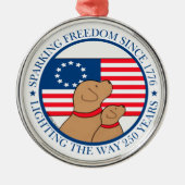 America 250 Sparking Freedom Since 1776  メタルオーナメント (正面)