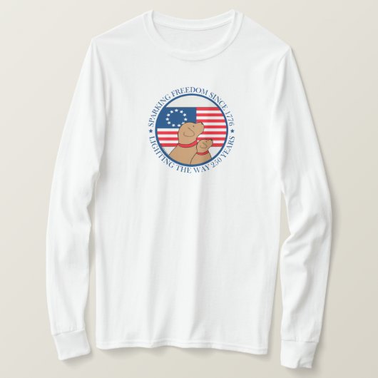 America 250 Sparking Freedom Since 1776 女性用 Tシャツ (デザイン正面)