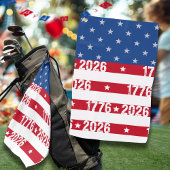 America 250 Stars & Stripes 1776 2026 Numerals ゴルフタオル