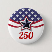 America 250 Stars Stripes Design 缶バッジ (正面)