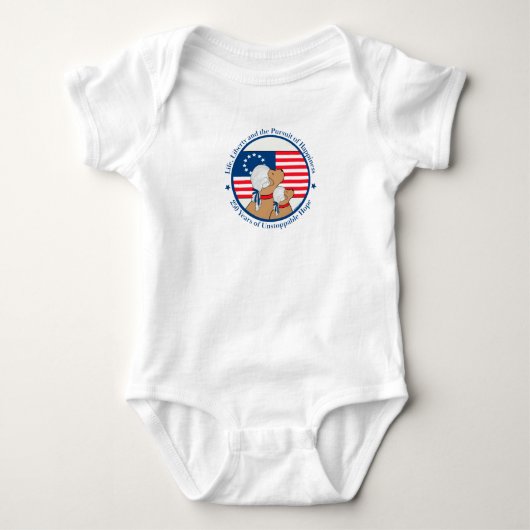 America 250 Year Founding Fathers Baby ベビーボディスーツ (正面)