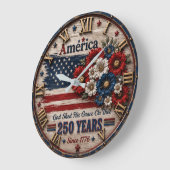 America 250 Years  1776 Anniversary ラージ壁時計 (傾斜)