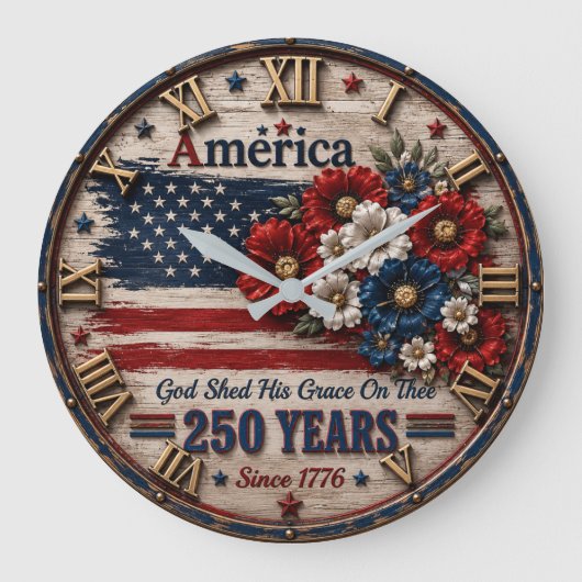 America 250 Years  1776 Anniversary ラージ壁時計 (正面)