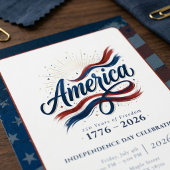 America 250 Years 4th of July Independence Day 招待状