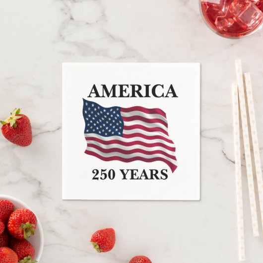 America 250 Years Flag スタンダードカクテルナプキン (インサイチュ)
