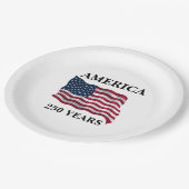 America 250 Years Flag ペーパープレート (アングル)