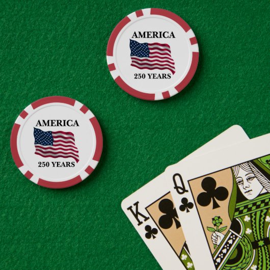 America 250 Years Flag ポーカーチップ (ポーカーテーブル (ダブル))