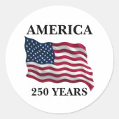 America 250 Years Flag ラウンドシール (正面)
