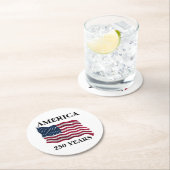 America 250 Years Flag ラウンドペーパーコースター (インサイチュ)