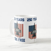 America 250 Years Flying Free Jet - 1776-2026 コーヒーマグカップ (正面左)