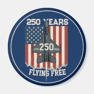 America 250 Years Flying Free Jet - 1776-2026  マグネット