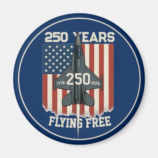 America 250 Years Flying Free Jet - 1776-2026  マグネット (正面)