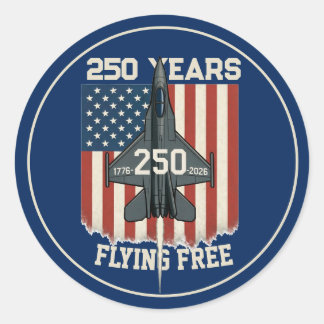 America 250 Years Flying Free Jet - 1776-2026  ラウンドシール