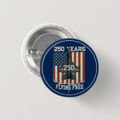 America 250 Years Flying Free Jet - 1776-2026  缶バッジ (正面&裏面)