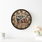 America 250 Years Happy Birthday ラージ壁時計 (ホーム)
