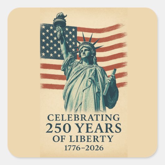 America 250 Years Liberty Patriotic Celebration スクエアシール (正面)