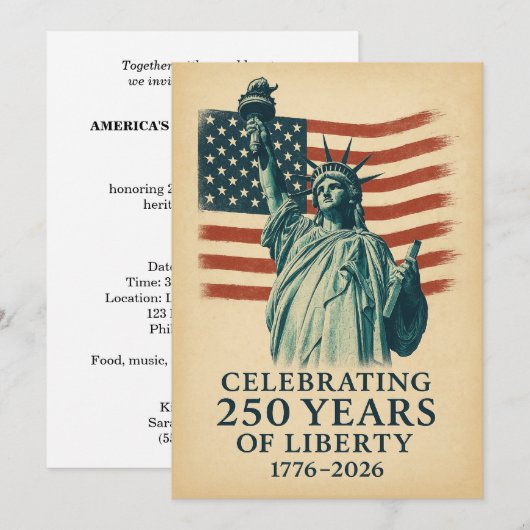 America 250 Years Liberty Patriotic Celebration 招待状 (正面/裏面)