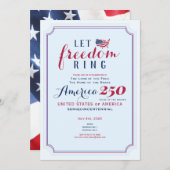 America 250 Years USA Anniversary Let Freedom Ring 招待状 (正面/裏面)