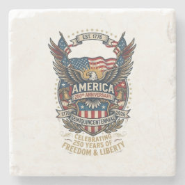 America 250th Americana 1776 Freedom Eagle USA ストーンコースター