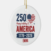 America 250th Anniversary, Custom Name USA セラミックオーナメント (右)
