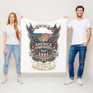 America 250th Anniversary Patriotic 1776 Freedom  フリースブランケット