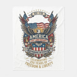 America 250th Anniversary Patriotic 1776 Freedom  フリースブランケット