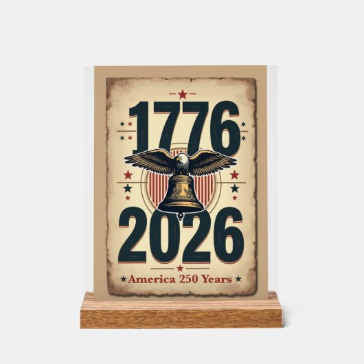 America 250th Anniversary Patriotic Historic  アクリルサイン (正面)