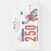 America 250th Anniversary Patriotic Welcome Banner 横断幕 (縦)