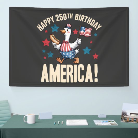 America 250Th Anniversary Silly Patriotic Goose 横断幕 (トレードショー)