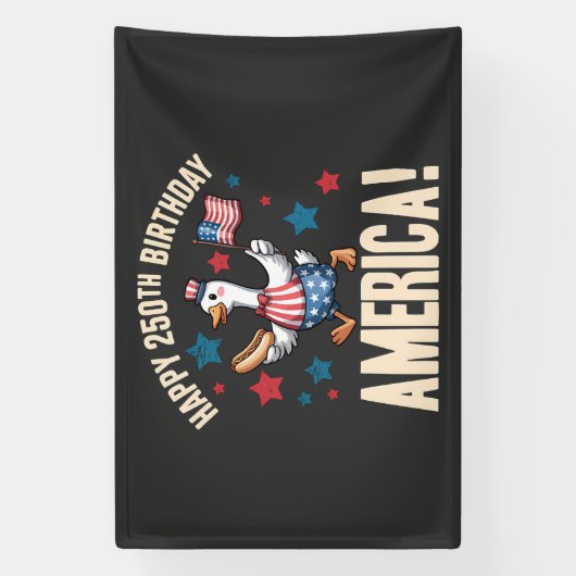 America 250Th Anniversary Silly Patriotic Goose 横断幕 (縦)