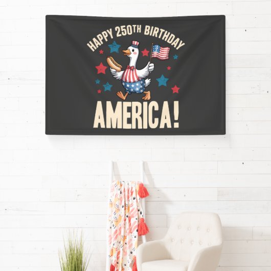 America 250Th Anniversary Silly Patriotic Goose 横断幕 (インサイチュ)