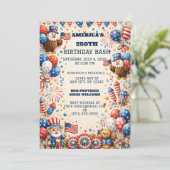 America 250th Birthday Invite Patriotic  シーズンカード (スタンド正面)